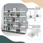 Libreria aperta a 5 ripiani, Rovere/Bianco, Stile industriale, Montaggio singolo