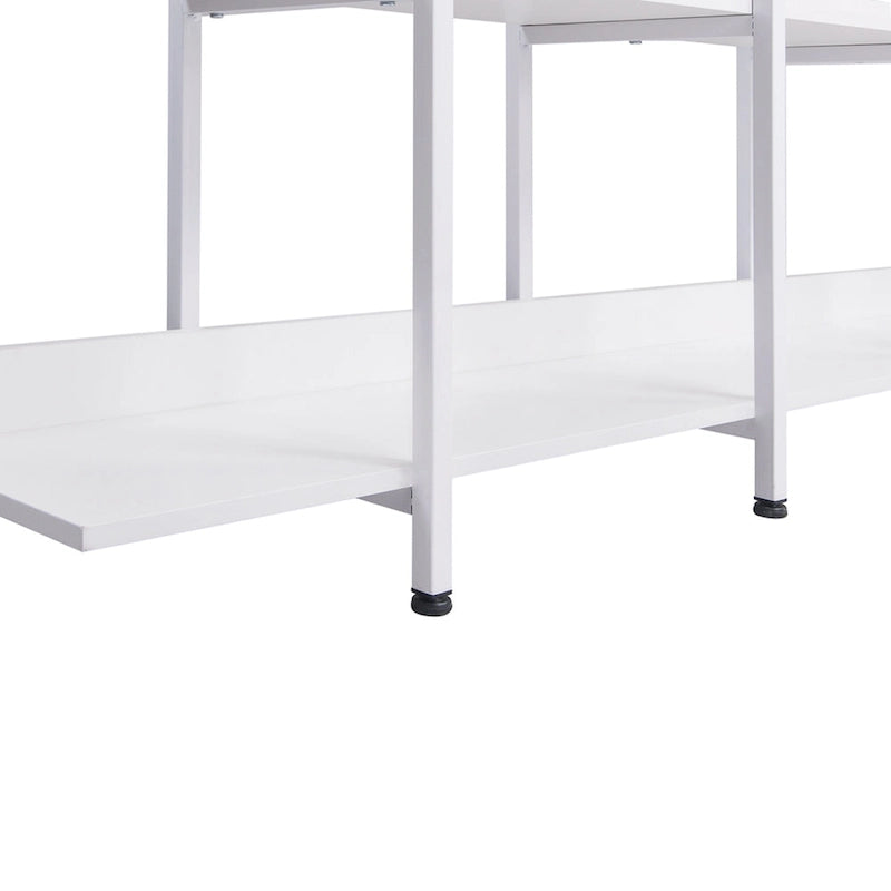 Libreria aperta a 5 ripiani, Rovere/Bianco, Stile industriale, Montaggio singolo