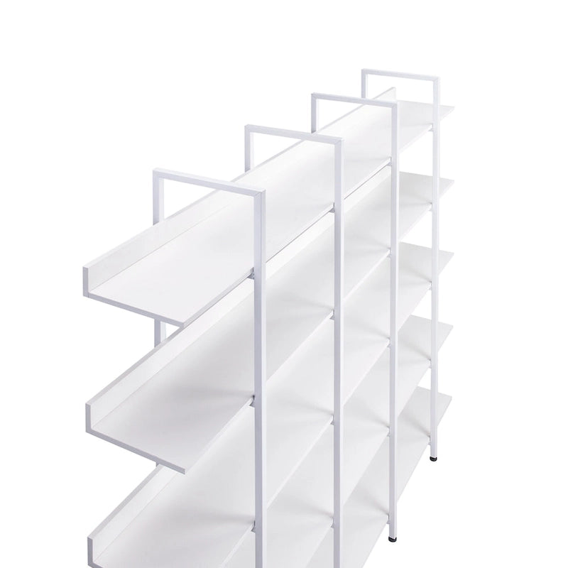 Libreria aperta a 5 ripiani, Rovere/Bianco, Stile industriale, Montaggio singolo