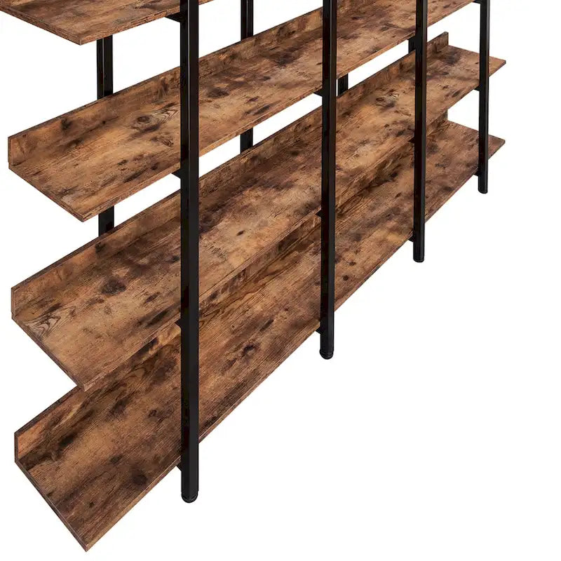 Libreria aperta a 5 ripiani, Rovere/Bianco, Stile industriale, Montaggio singolo