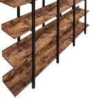 Libreria aperta a 5 ripiani, Rovere/Bianco, Stile industriale, Montaggio singolo
