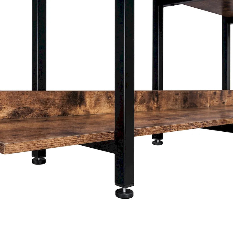Libreria aperta a 5 ripiani, Rovere/Bianco, Stile industriale, Montaggio singolo