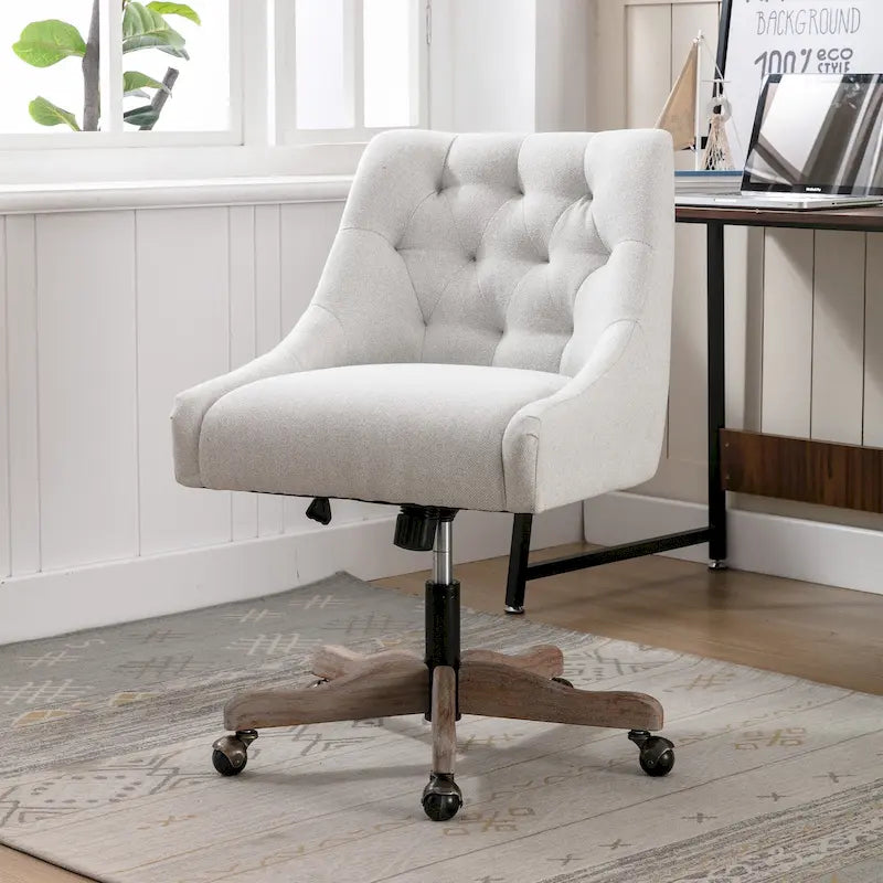 Sedia da ufficio regolabile in lino – Grigio / Blu / Grigio antracite / Marrone / Beige, 1 persona