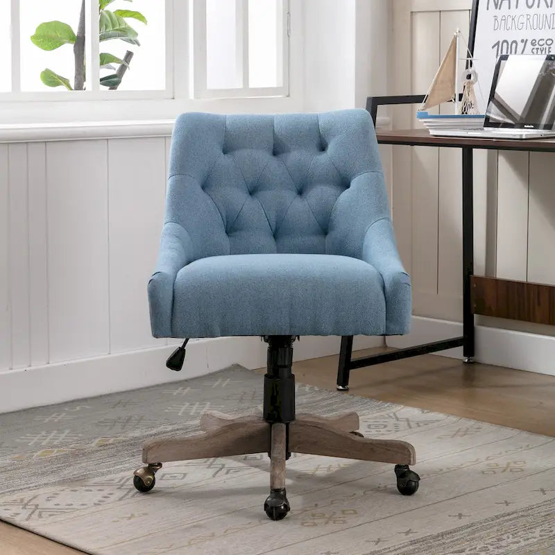 Sedia da ufficio regolabile in lino – Grigio / Blu / Grigio antracite / Marrone / Beige, 1 persona