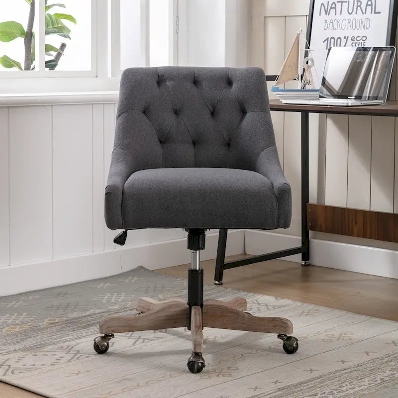 Sedia da ufficio regolabile in lino – Grigio / Blu / Grigio antracite / Marrone / Beige, 1 persona