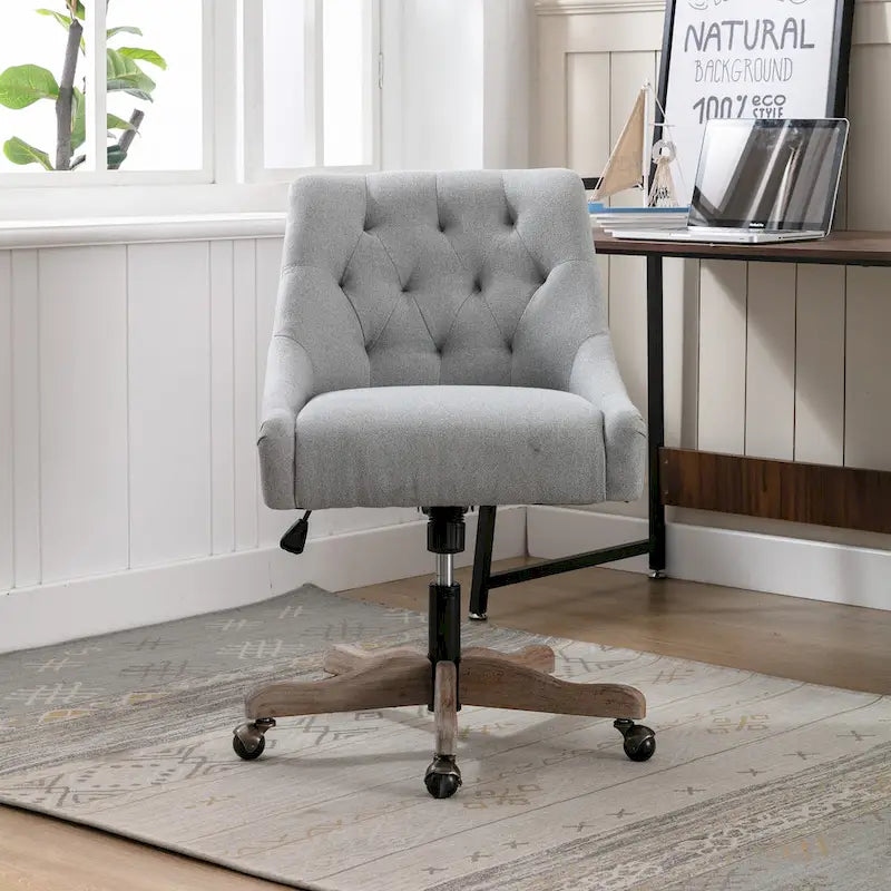 Sedia da ufficio regolabile in lino – Grigio / Blu / Grigio antracite / Marrone / Beige, 1 persona