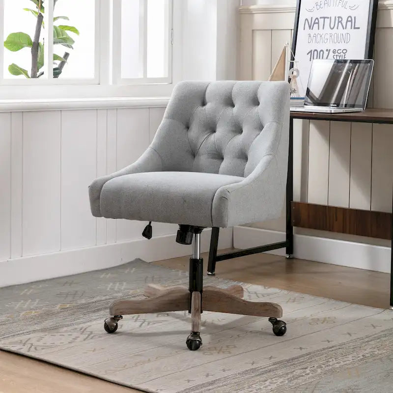 Sedia da ufficio regolabile in lino – Grigio / Blu / Grigio antracite / Marrone / Beige, 1 persona