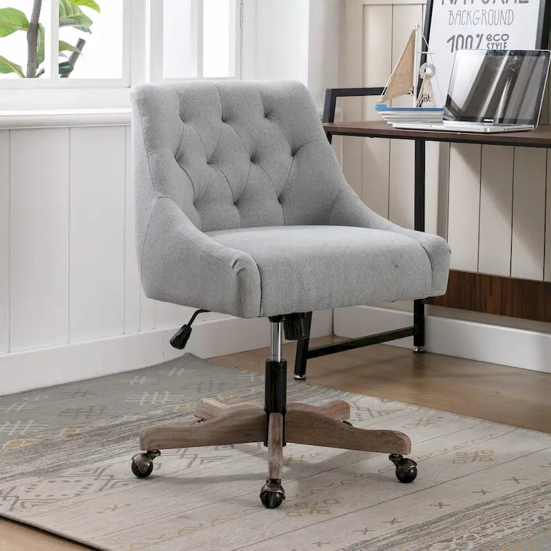 Sedia da ufficio regolabile in lino – Grigio / Blu / Grigio antracite / Marrone / Beige, 1 persona