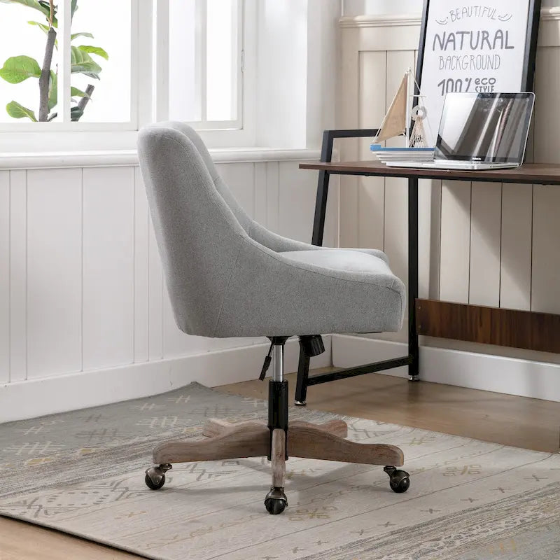 Sedia da ufficio regolabile in lino – Grigio / Blu / Grigio antracite / Marrone / Beige, 1 persona