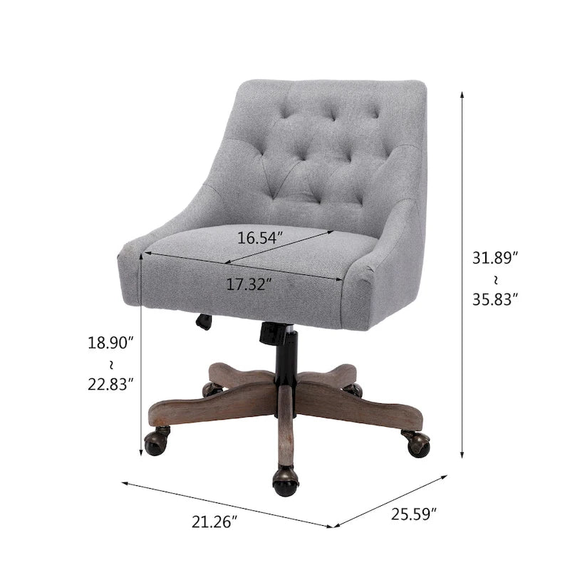 Sedia da ufficio regolabile in lino – Grigio / Blu / Grigio antracite / Marrone / Beige, 1 persona