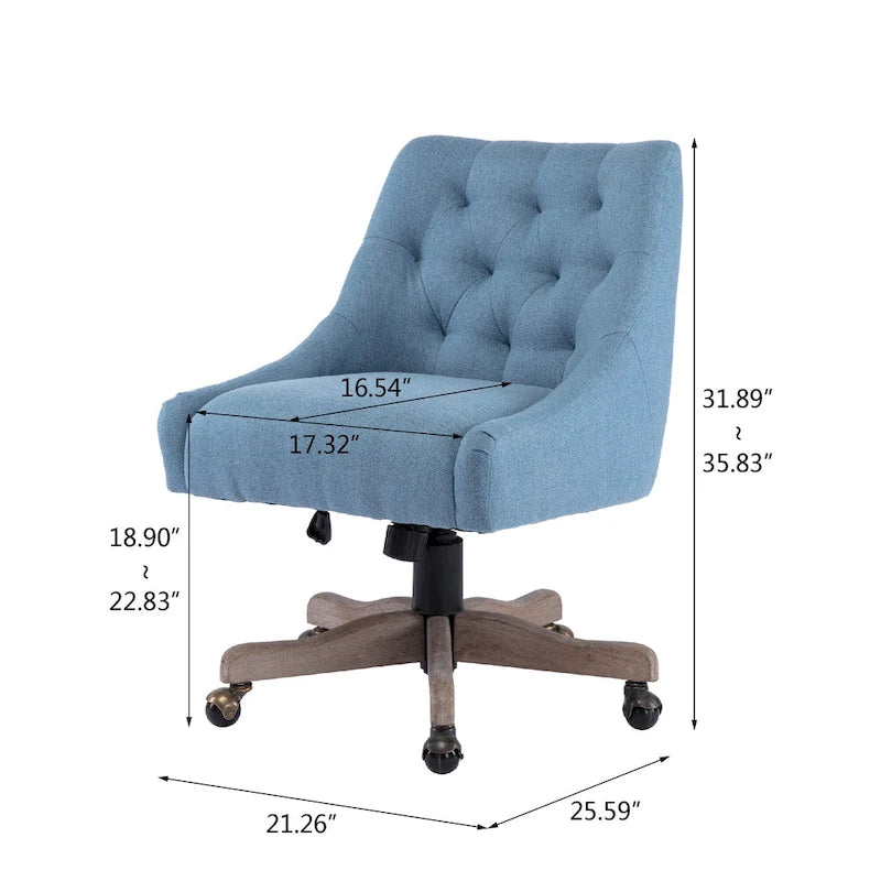 Sedia da ufficio regolabile in lino – Grigio / Blu / Grigio antracite / Marrone / Beige, 1 persona