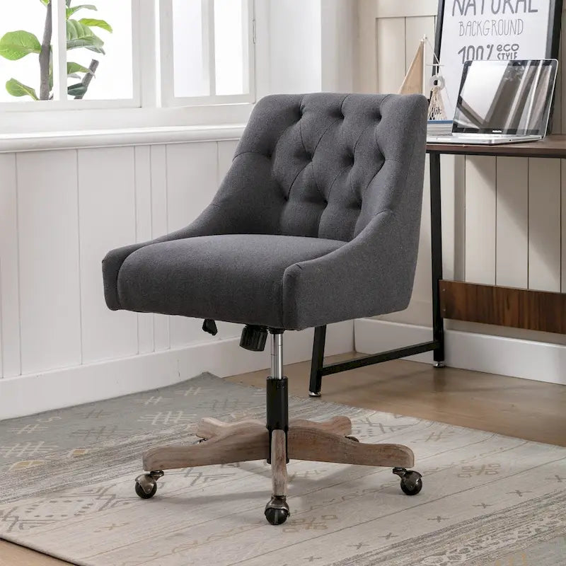 Sedia da ufficio regolabile in lino – Grigio / Blu / Grigio antracite / Marrone / Beige, 1 persona