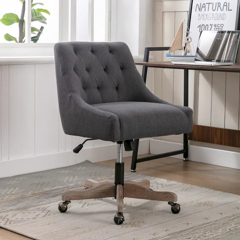 Sedia da ufficio regolabile in lino – Grigio / Blu / Grigio antracite / Marrone / Beige, 1 persona