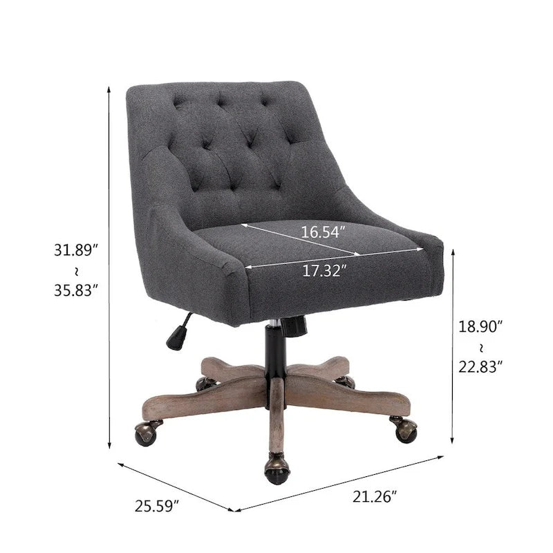 Sedia da ufficio regolabile in lino – Grigio / Blu / Grigio antracite / Marrone / Beige, 1 persona