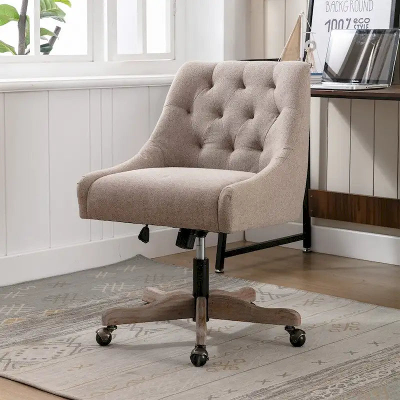 Sedia da ufficio regolabile in lino – Grigio / Blu / Grigio antracite / Marrone / Beige, 1 persona