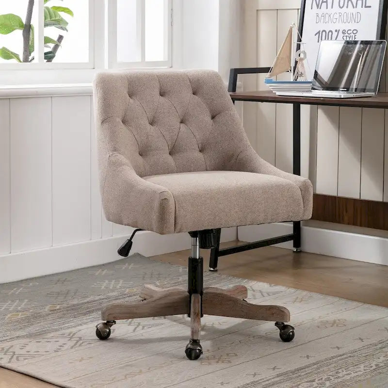 Sedia da ufficio regolabile in lino – Grigio / Blu / Grigio antracite / Marrone / Beige, 1 persona