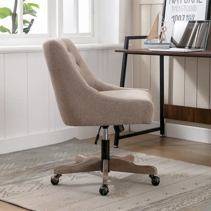 Sedia da ufficio regolabile in lino – Grigio / Blu / Grigio antracite / Marrone / Beige, 1 persona