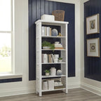 Libreria d'appoggio a 5 ripiani in legno di mango – Bianco / Nero / Grigio