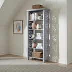 Libreria d'appoggio a 5 ripiani in legno di mango – Bianco / Nero / Grigio