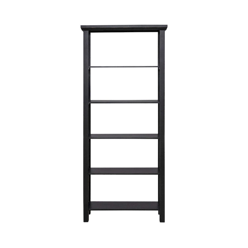 Libreria d'appoggio a 5 ripiani in legno di mango – Bianco / Nero / Grigio