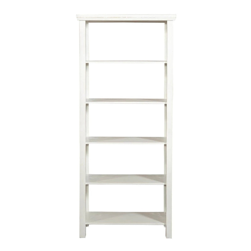 Libreria d'appoggio a 5 ripiani in legno di mango – Bianco / Nero / Grigio