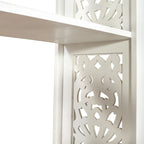Libreria d'appoggio a 5 ripiani in legno di mango – Bianco / Nero / Grigio