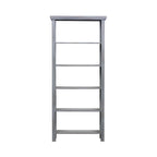 Libreria d'appoggio a 5 ripiani in legno di mango – Bianco / Nero / Grigio