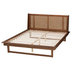 Testiera in Rattan Marrone Noce con Piattaforma, Queen/King, Per 2