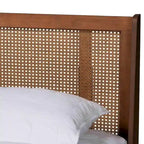 Testiera in Rattan Marrone Noce con Piattaforma, Queen/King, Per 2