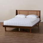 Testiera in Rattan Marrone Noce con Piattaforma, Queen/King, Per 2