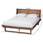 Testiera in Rattan Marrone Noce con Piattaforma, Queen/King, Per 2