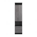 Mobiletto salvaspazio stretto Bianco/Grigio Noce e Grigio Corteccia/Grafite con ante, cassetti e ripiano estraibile