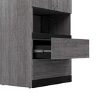 Mobiletto salvaspazio stretto Bianco/Grigio Noce e Grigio Corteccia/Grafite con ante, cassetti e ripiano estraibile