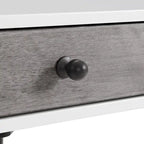 Cassettiera da trucco a 2 cassetti con specchio, colore cannella/bianco/grigio/nero, stile metà secolo, singolo