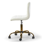 Sedia da ufficio girevole Off-White senza braccioli, similpelle, 1 posto