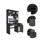 Scrivania con mobiletto, ripiani, vassoio per tastiera e pannello per CPU, grigio chiaro/grigio scuro/nera – 1 persona
