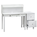 Cassettiera portadocumenti bianca a 2 cassetti – Legno massiccio e MDF, Stile rustico, 1 persona