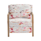 Poltrona in tessuto floreale rosa, monoblocco, multicolore