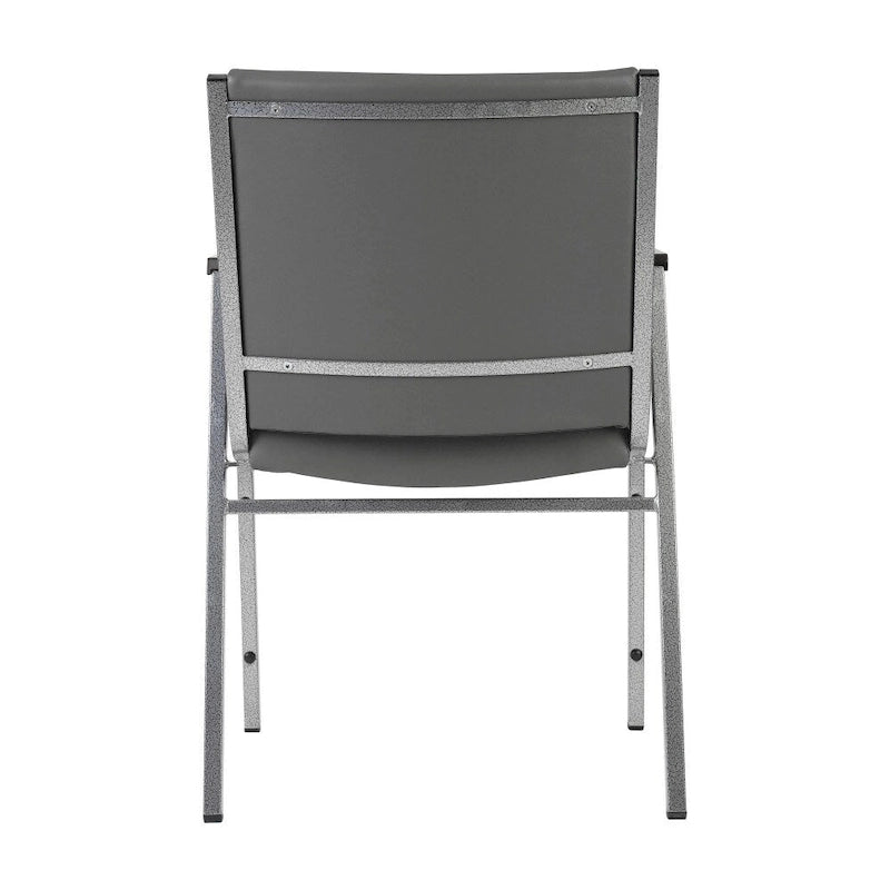 Sedia impilabile in vinile grigio/blu navy/nero con braccioli – 53 cm P x 53 cm L x 79 cm H, 1 persona