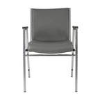 Sedia impilabile in vinile grigio/blu navy/nero con braccioli – 53 cm P x 53 cm L x 79 cm H, 1 persona
