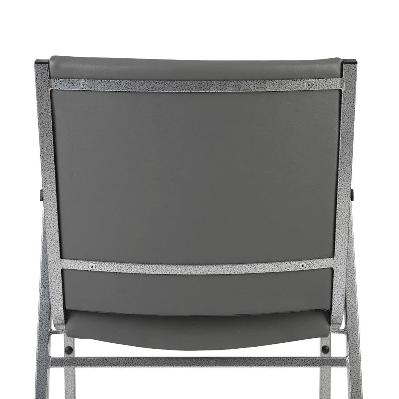 Sedia impilabile in vinile grigio/blu navy/nero con braccioli – 53 cm P x 53 cm L x 79 cm H, 1 persona