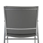 Sedia impilabile in vinile grigio/blu navy/nero con braccioli – 53 cm P x 53 cm L x 79 cm H, 1 persona