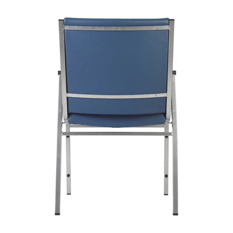Sedia impilabile in vinile grigio/blu navy/nero con braccioli – 53 cm P x 53 cm L x 79 cm H, 1 persona