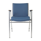 Sedia impilabile in vinile grigio/blu navy/nero con braccioli – 53 cm P x 53 cm L x 79 cm H, 1 persona