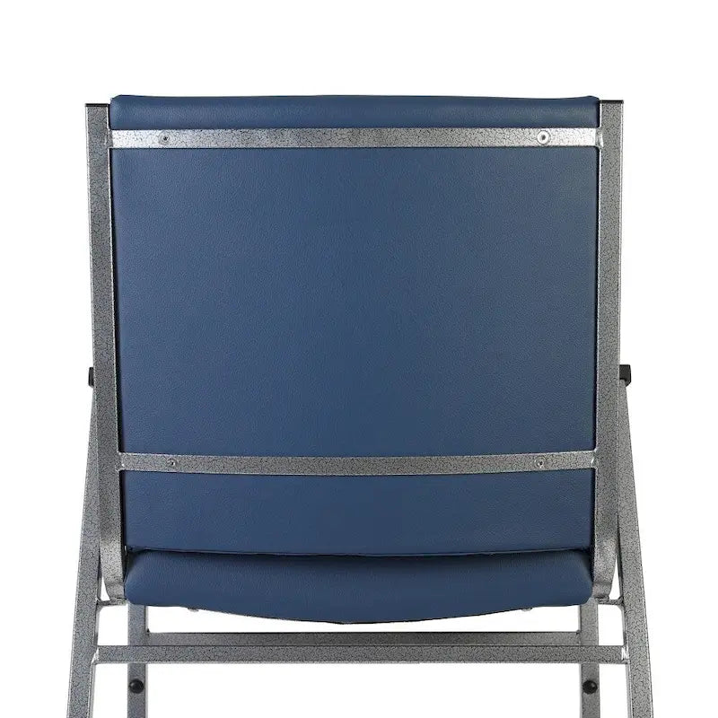 Sedia impilabile in vinile grigio/blu navy/nero con braccioli – 53 cm P x 53 cm L x 79 cm H, 1 persona
