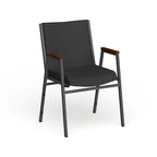 Sedia impilabile in vinile grigio/blu navy/nero con braccioli – 53 cm P x 53 cm L x 79 cm H, 1 persona