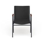Sedia impilabile in vinile grigio/blu navy/nero con braccioli – 53 cm P x 53 cm L x 79 cm H, 1 persona
