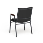 Sedia impilabile in vinile grigio/blu navy/nero con braccioli – 53 cm P x 53 cm L x 79 cm H, 1 persona