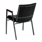 Sedia impilabile in vinile grigio/blu navy/nero con braccioli – 53 cm P x 53 cm L x 79 cm H, 1 persona