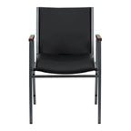Sedia impilabile in vinile grigio/blu navy/nero con braccioli – 53 cm P x 53 cm L x 79 cm H, 1 persona